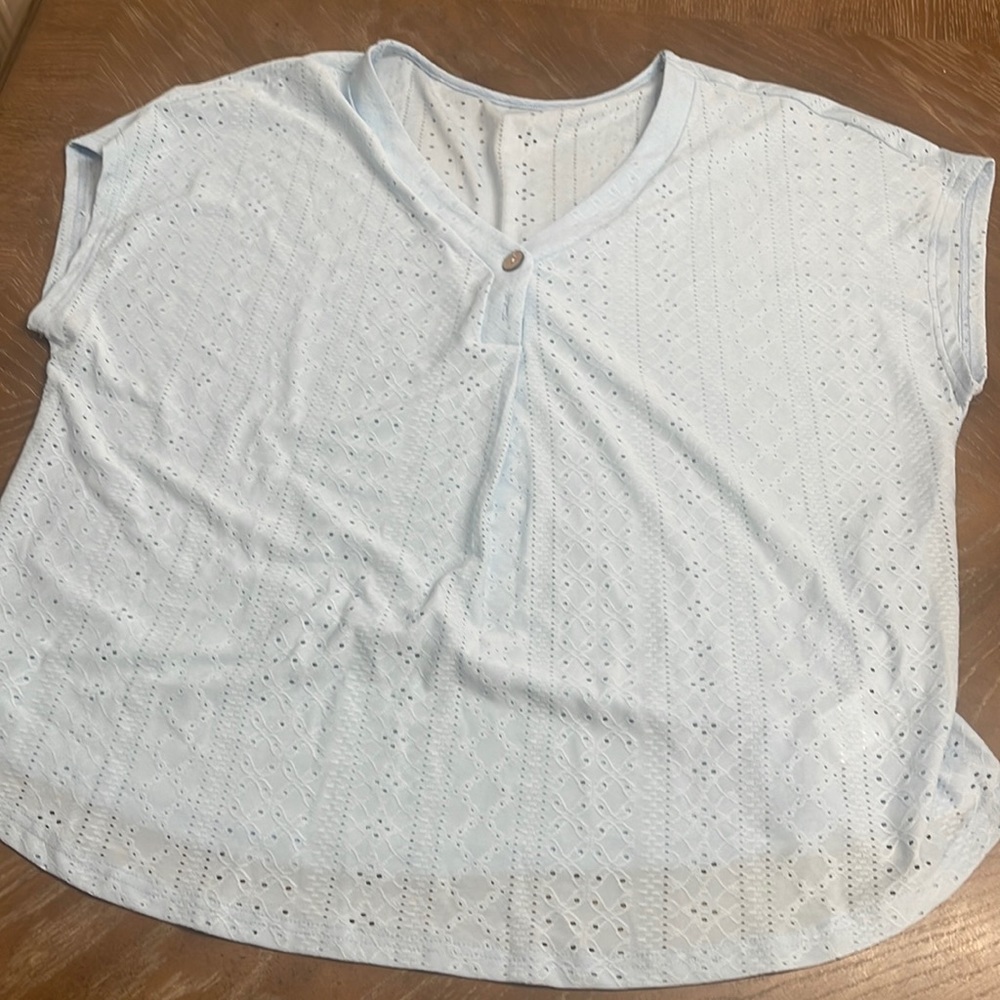 SHEIN 3X Curve Blue Top